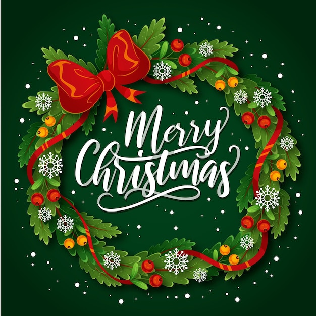 Free vector merry christmas lettering