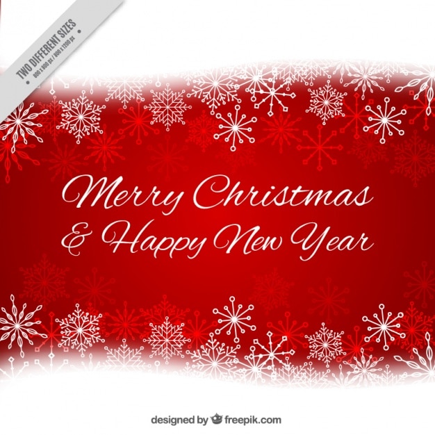 Free vector merry christmas and new year background with snowflakes