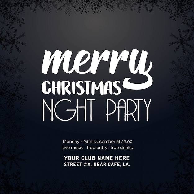 Merry Christmas Night Party background
