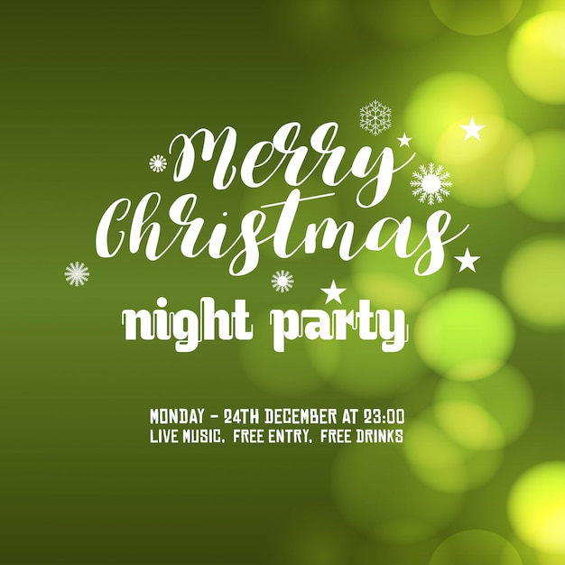 Free vector merry christmas night party background