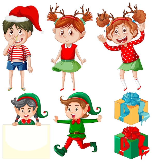 Vettore gratuito merry christmas object decoration item collection