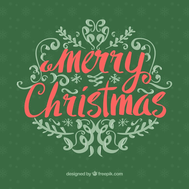 Merry christmas ornamental green background