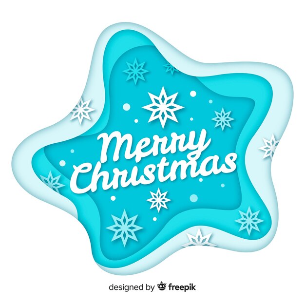Free vector merry christmas in paper style
