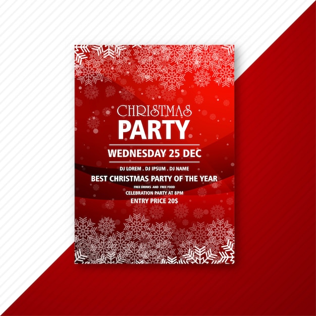 Free vector merry christmas party flyer