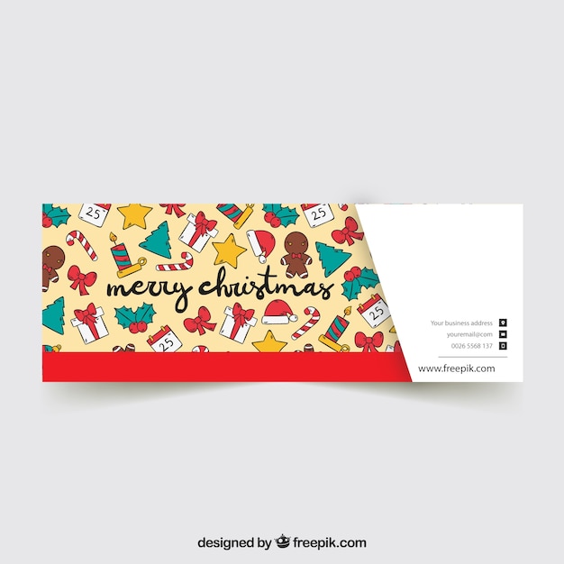 Free vector merry christmas pattern facebook cover