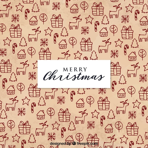 Merry christmas patterned background