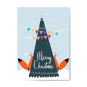 メリークリスマス​の​ポストカードデザインベクトル
