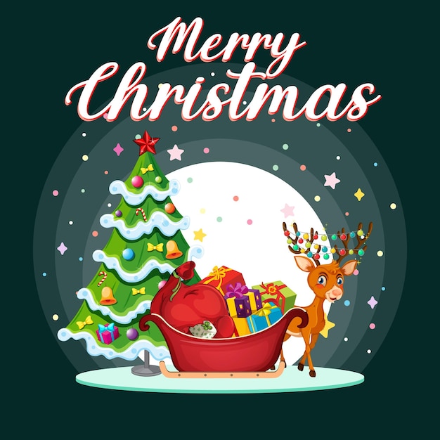 Merry christmas poster or banner design