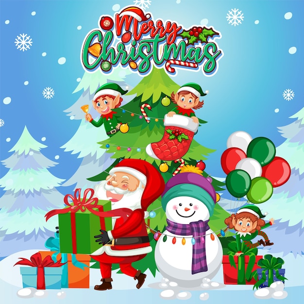 Free vector merry christmas poster design