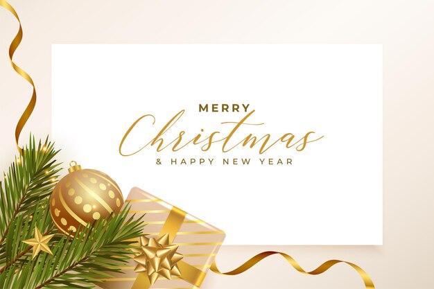 Merry christmas realistic poster with text space