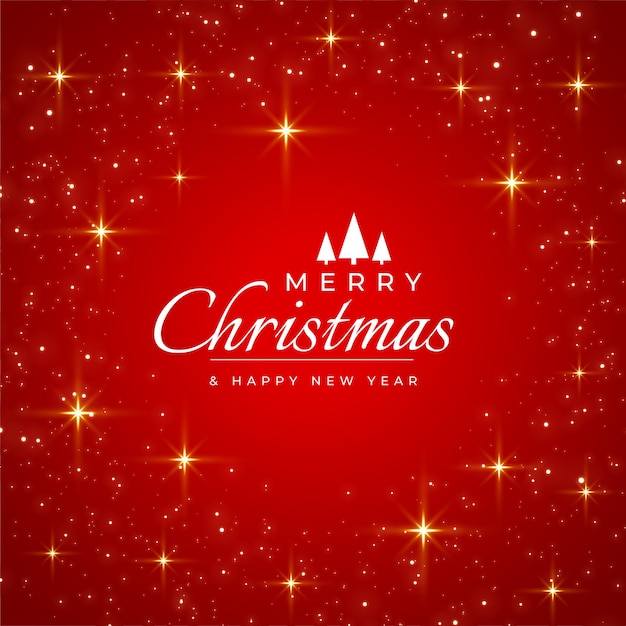 С Рождеством Христовым красная открытка с блестками