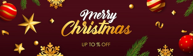 Free vector merry christmas sale banner