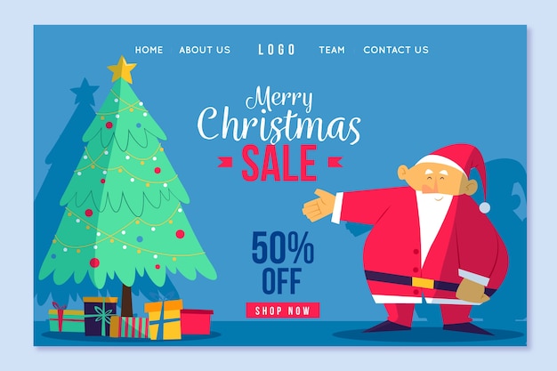 Merry christmas sale landing page