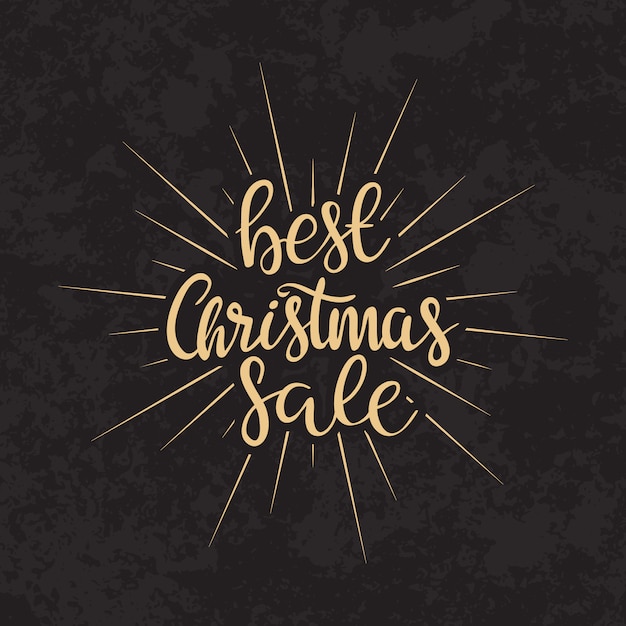 Merry christmas sale text calligraphic lettering design card template.