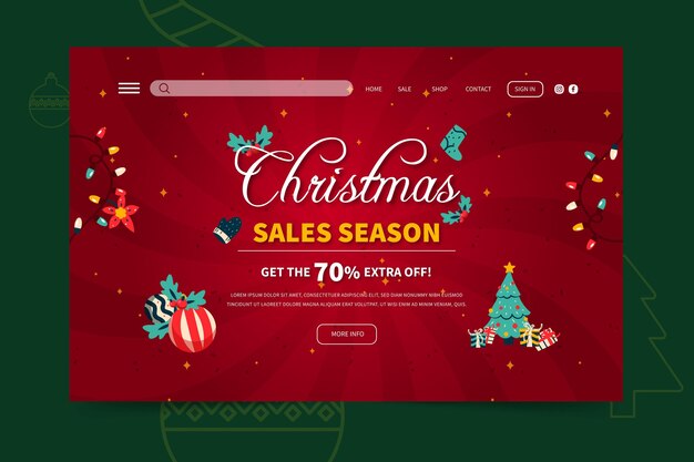 Merry christmas sales landing page template