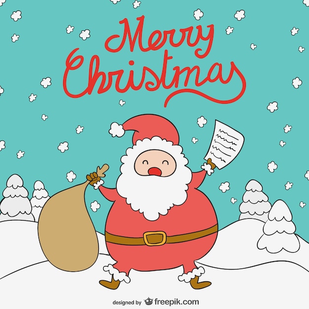 Free vector merry christmas santa claus cartoon