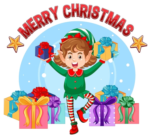 Free vector merry christmas sign icon cartoon