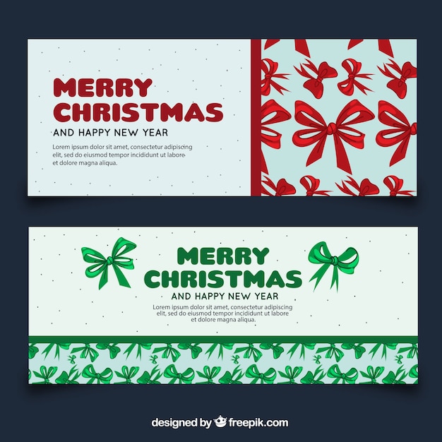 Free vector merry christmas simple banners