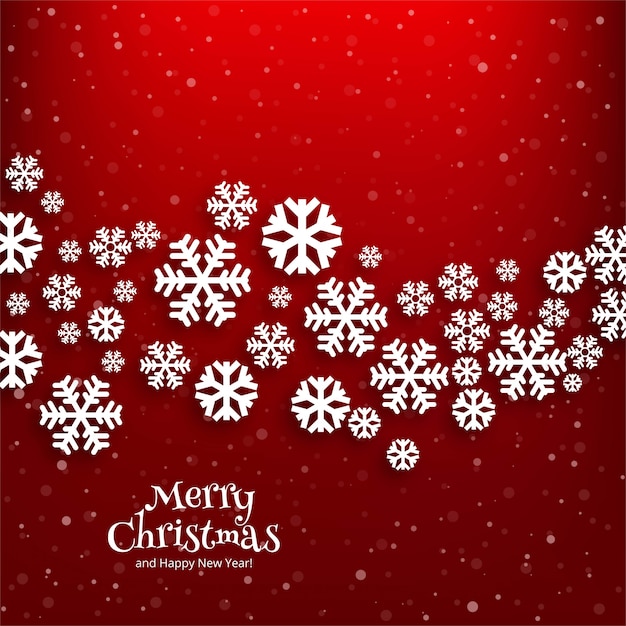 Merry christmas snowflake card winter background 