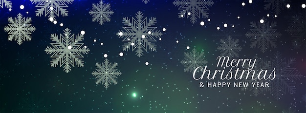 Free vector merry christmas snowflakes banner