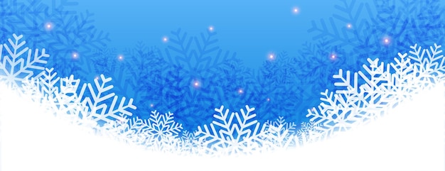 メリークリスマス雪片冬のバナーデザイン