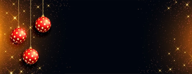 Merry christmas sparkles banner with text space