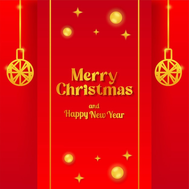 Merry christmas template red ribbon