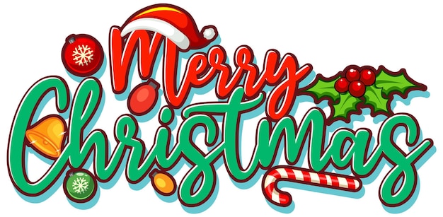 Free vector merry christmas text for banner or poster design