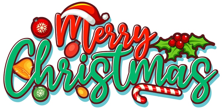 Free Vector merry christmas text for banner or poster design