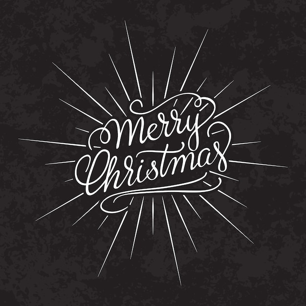 Free vector merry christmas text calligraphic lettering design card template.