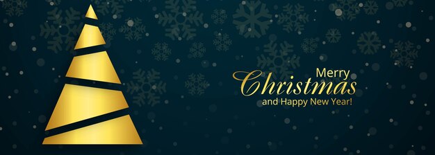 merry christmas tree banner card