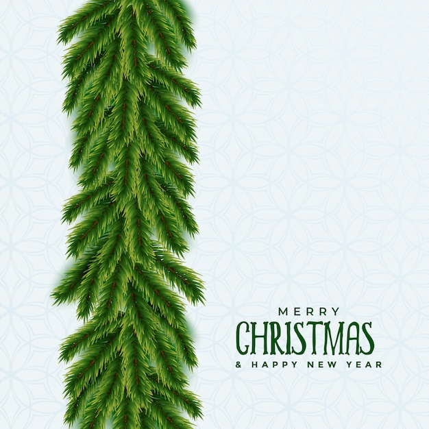 Merry christmas tree green leaves background with text space