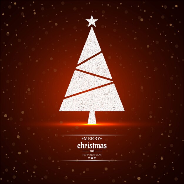 Merry christmas tree red background vector