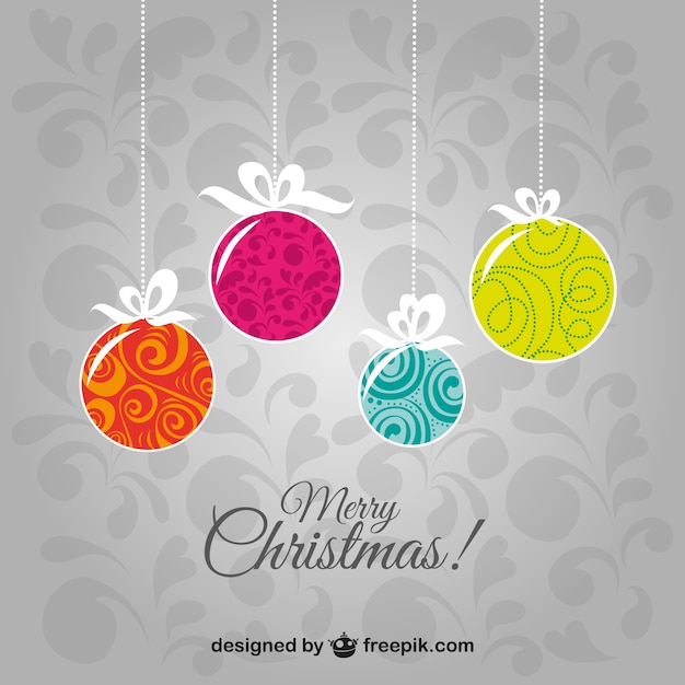 Free vector merry christmas vintage background with balls