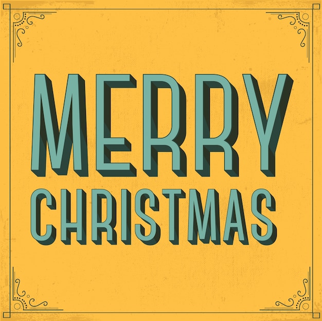 Free vector merry  christmas vintage greeting card