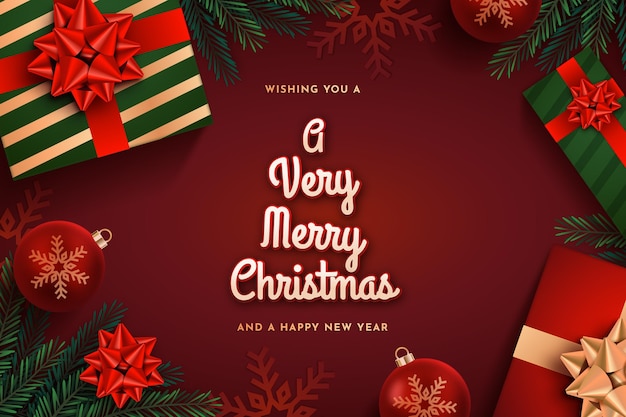 Free Vector | Merry christmas wallpaper design