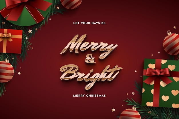 Free vector merry christmas wallpaper design