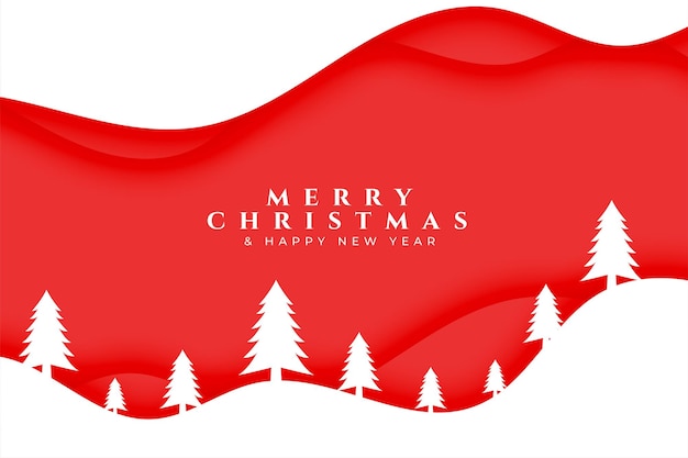 Free vector merry christmas winter season background with xmas tree decoration vector