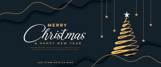 Free vector merry christmas winter season poster with abstract xmas tree vector