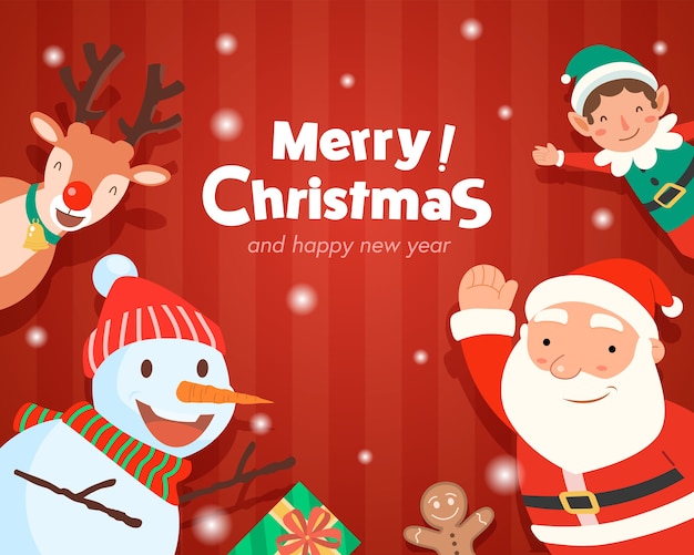 Merry Christmas With Santa Claus Gifts Template Greeting Card