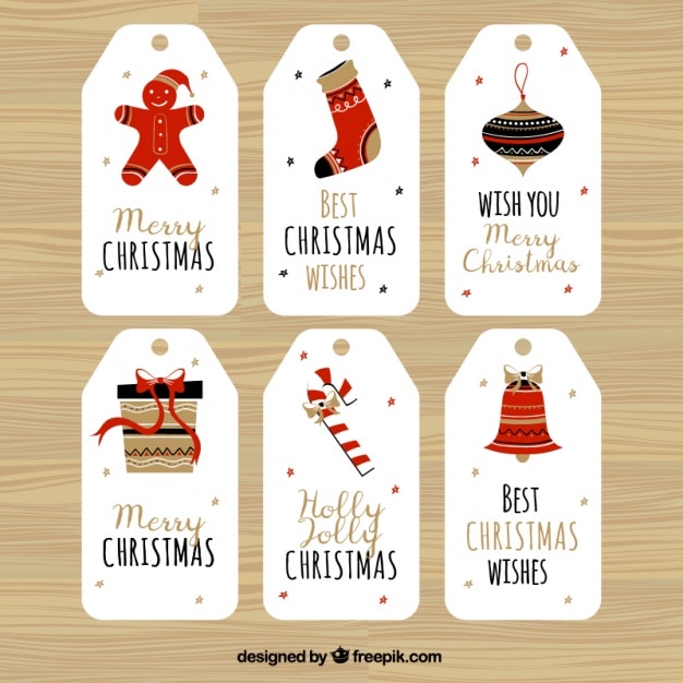 Merry christmas with six awesome labels