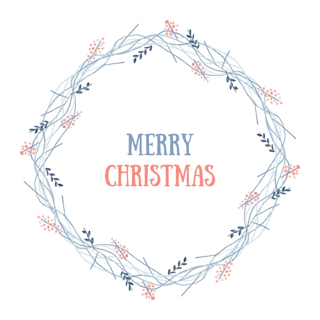 Free vector merry christmas wreath