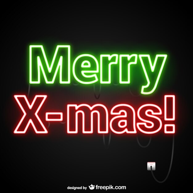 Free vector merry xmas neon