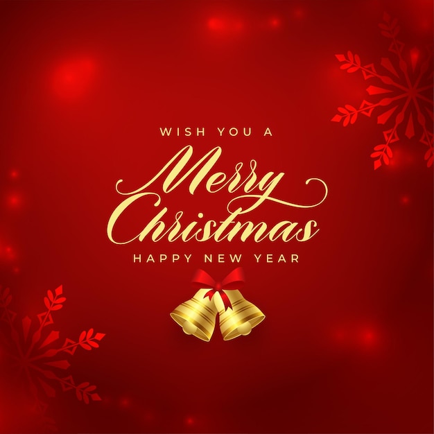 Free vector merry xmas and new eve red background with jingle design vector illustration