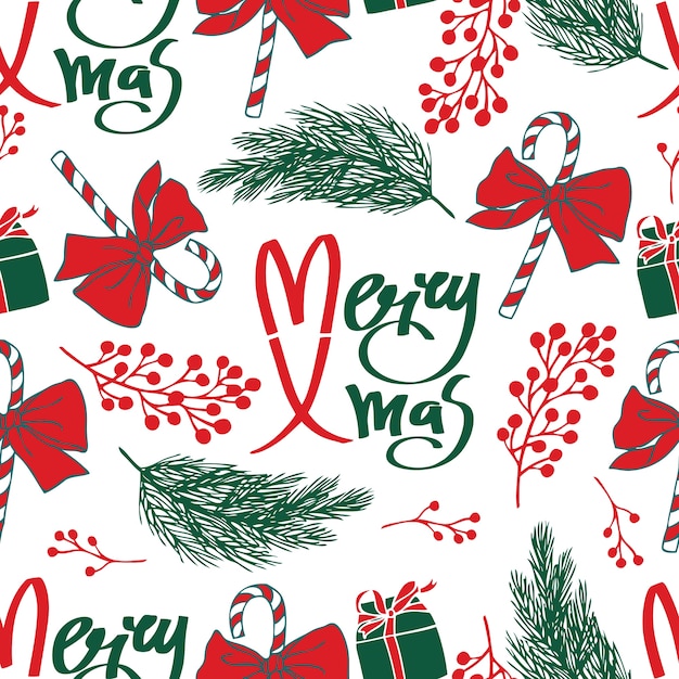 Merry xmas seamless pattern