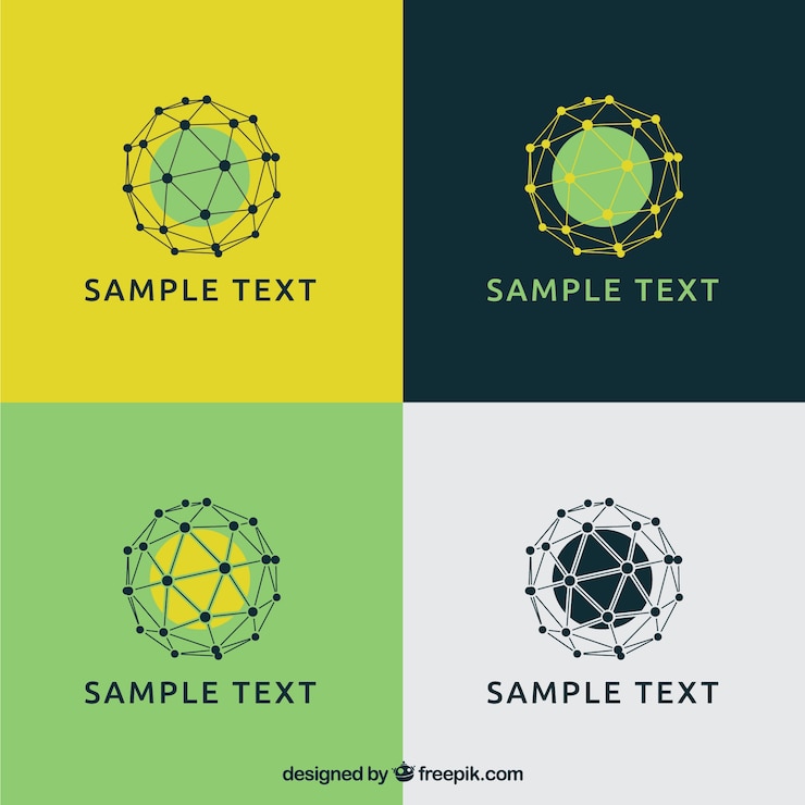 Free Vector mesh spheres logos