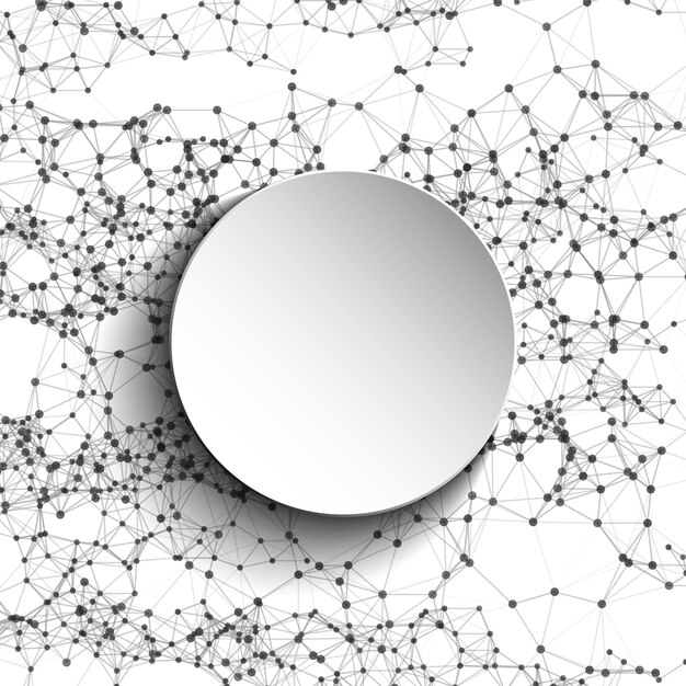 Mesh white round futuristic technology low poly style elegant dots background