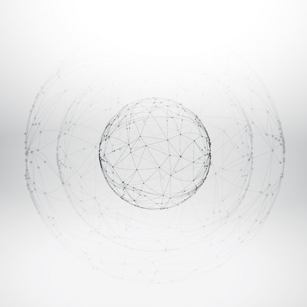 Бесплатное векторное изображение Сетка каркасную сферу