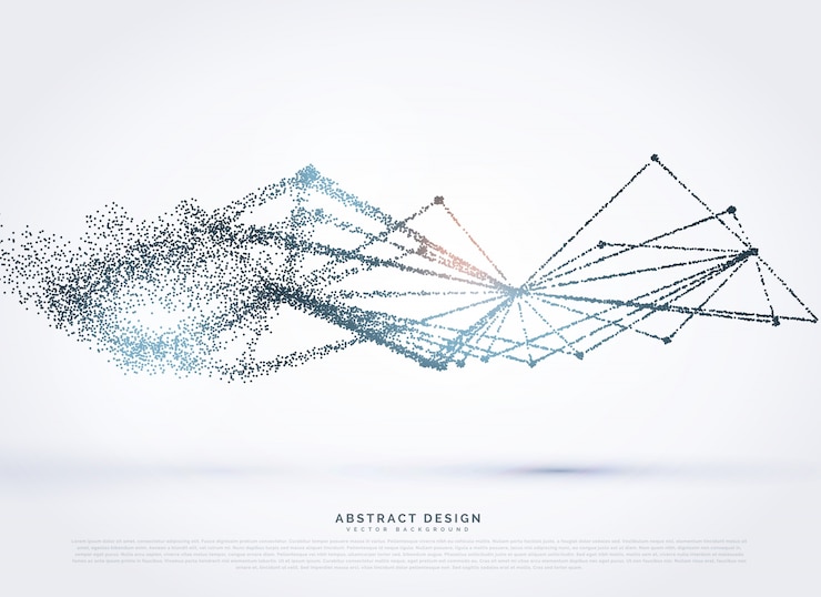Free Vector mesh with particles, abstract background
