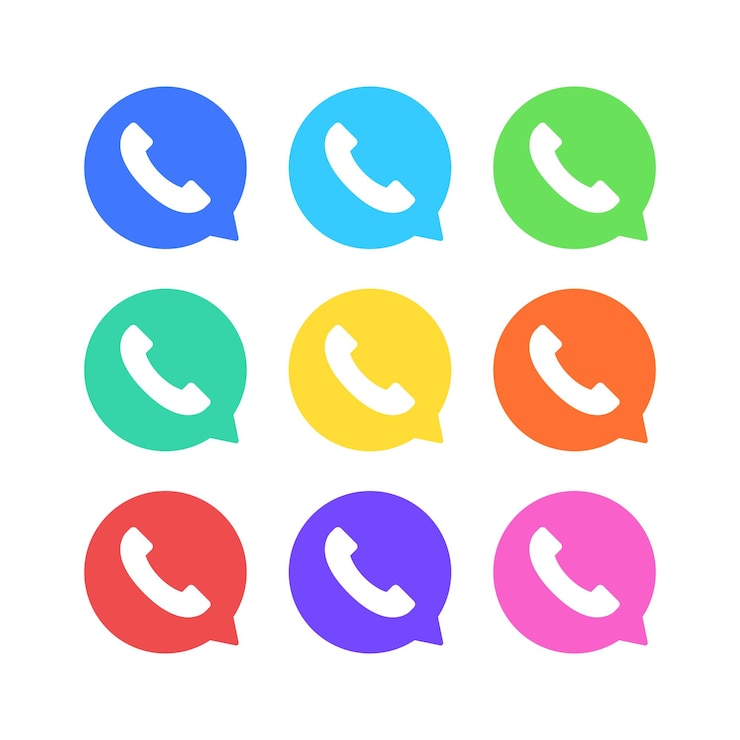 Free Vector message bubble with phone multiple colours set